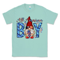 Seafoam All American boy with gnome Classic Tee - HowdyJamesFarm
