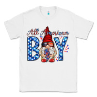 White All American boy with gnome Classic Tee - HowdyJamesFarm