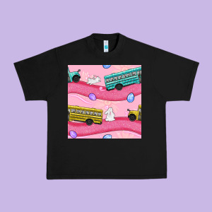 Easter School Bus Seamless Pattern Urban Heavy Tee Designed By Bundleandbundleshop