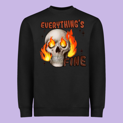 Everythings Fine Heavyweight Sweatshirt Designed By Jahusdesignshop