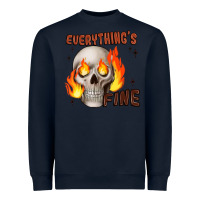 Navy everythings fine Heavyweight Sweatshirt - JahusDesignShop