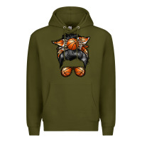 Army Green basketball mom Premium Hoodie - RacoonDesign