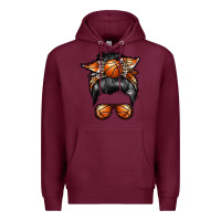 Burgundy basketball mom Premium Hoodie - RacoonDesign
