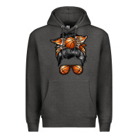 Charcoal Heather basketball mom Premium Hoodie - RacoonDesign