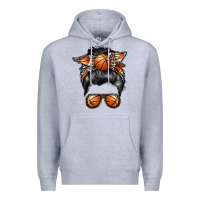 Heather Grey basketball mom Premium Hoodie - RacoonDesign