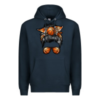 Navy basketball mom Premium Hoodie - RacoonDesign