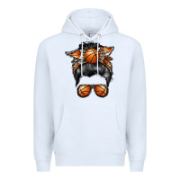 White basketball mom Premium Hoodie - RacoonDesign