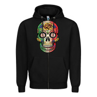 Black mexican skull Zipper Hoodie - JahusDesignShop