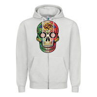 Dove Grey mexican skull Zipper Hoodie - JahusDesignShop