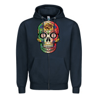 Navy mexican skull Zipper Hoodie - JahusDesignShop