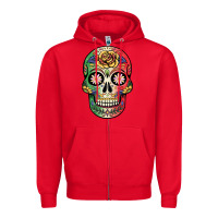 Red mexican skull Zipper Hoodie - JahusDesignShop