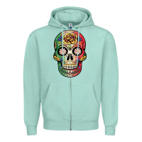 Seafoam mexican skull Zipper Hoodie - JahusDesignShop