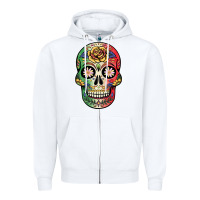 White mexican skull Zipper Hoodie - JahusDesignShop