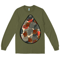 Army Green african fabric pattern teardrop earrings Long Sleeve Tee - BundleAndBundleShop