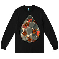 Black african fabric pattern teardrop earrings Long Sleeve Tee - BundleAndBundleShop