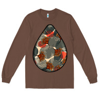 Chestnut african fabric pattern teardrop earrings Long Sleeve Tee - BundleAndBundleShop