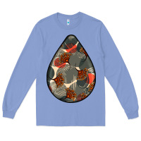 Colony Blue african fabric pattern teardrop earrings Long Sleeve Tee - BundleAndBundleShop