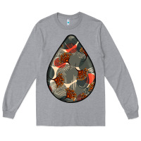 Heather Grey african fabric pattern teardrop earrings Long Sleeve Tee - BundleAndBundleShop