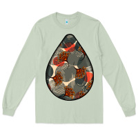Matcha african fabric pattern teardrop earrings Long Sleeve Tee - BundleAndBundleShop
