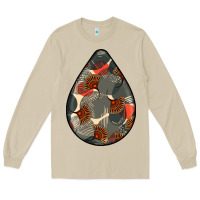 Mushroom african fabric pattern teardrop earrings Long Sleeve Tee - BundleAndBundleShop