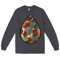 Smoke african fabric pattern teardrop earrings Long Sleeve Tee - BundleAndBundleShop