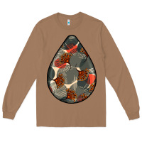 Toasted Coconut african fabric pattern teardrop earrings Long Sleeve Tee - BundleAndBundleShop