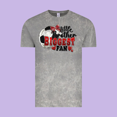 Little Brother Biggest Fan Soccer Vintage Tee Designed By Fadigitalartstudio