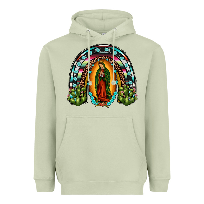 Our Lady Of Guadalupe Rainbow Heavyweight Hoodie by JahusDesignShop | Teevron