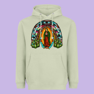 Our Lady Of Guadalupe Rainbow Heavyweight Hoodie Designed By Jahusdesignshop