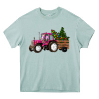 Arona Pink Christmas Farm Tractor Heavy Core Tee - RanaPortraitStore