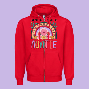Happiness Is Being An Auntie Zipper Hoodie Designed By Jahusdesignshop