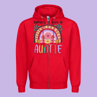 Happiness Is Being An Auntie Zipper Hoodie Designed By Jahusdesignshop