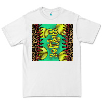 White Softball leopard tumbler Premium Tee - HowdyJamesFarm