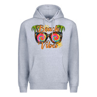 Heather Grey beach vibes Premium Hoodie - RacoonDesign