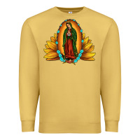 Antique Gold sunflower our lady of guadalupe Premium Sweatshirt - JahusDesignShop