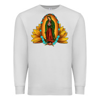 Dove Grey sunflower our lady of guadalupe Premium Sweatshirt - JahusDesignShop