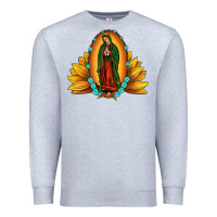Heather Grey sunflower our lady of guadalupe Premium Sweatshirt - JahusDesignShop