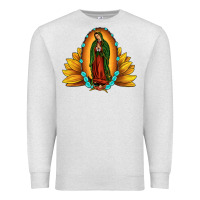 Oatmeal Heather sunflower our lady of guadalupe Premium Sweatshirt - JahusDesignShop