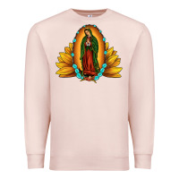 Pale Pink sunflower our lady of guadalupe Premium Sweatshirt - JahusDesignShop
