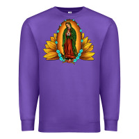Purple sunflower our lady of guadalupe Premium Sweatshirt - JahusDesignShop