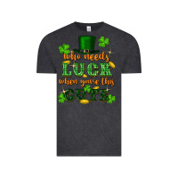 Vintage Black who needs luck when youre this cute st patricks Vintage Tee - FaDigitalArtStudio