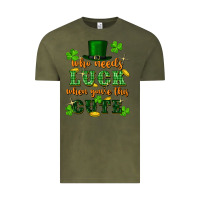 Vintage Olive who needs luck when youre this cute st patricks Vintage Tee - FaDigitalArtStudio