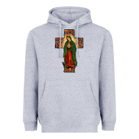 Heather Grey our lady of guadalupe cros Heavyweight Hoodie - JahusDesignShop