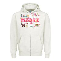 Oatmeal Heather ella es mama Zipper Hoodie - JahusDesignShop