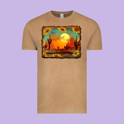 Western Desert Sunset Background Vintage Tee Designed By Ranaportraitstore