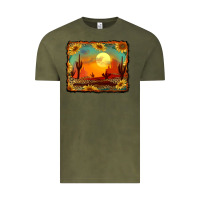 Vintage Olive western desert sunset background Vintage Tee - RanaPortraitStore
