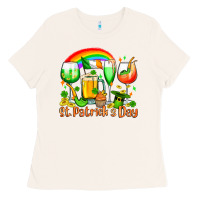 Bone St. Patrick's wine glasses Ladies Tee - OliviaCreatesArt