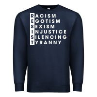 Navy resist   political resistance Premium Sweatshirt - baoMotion