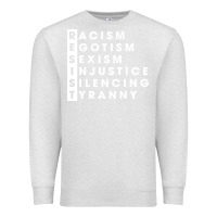 Oatmeal Heather resist   political resistance Premium Sweatshirt - baoMotion