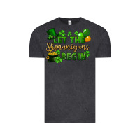 Vintage Black Let the shenanigans begin St. Patricks Day Vintage Tee - FaDigitalArtStudio